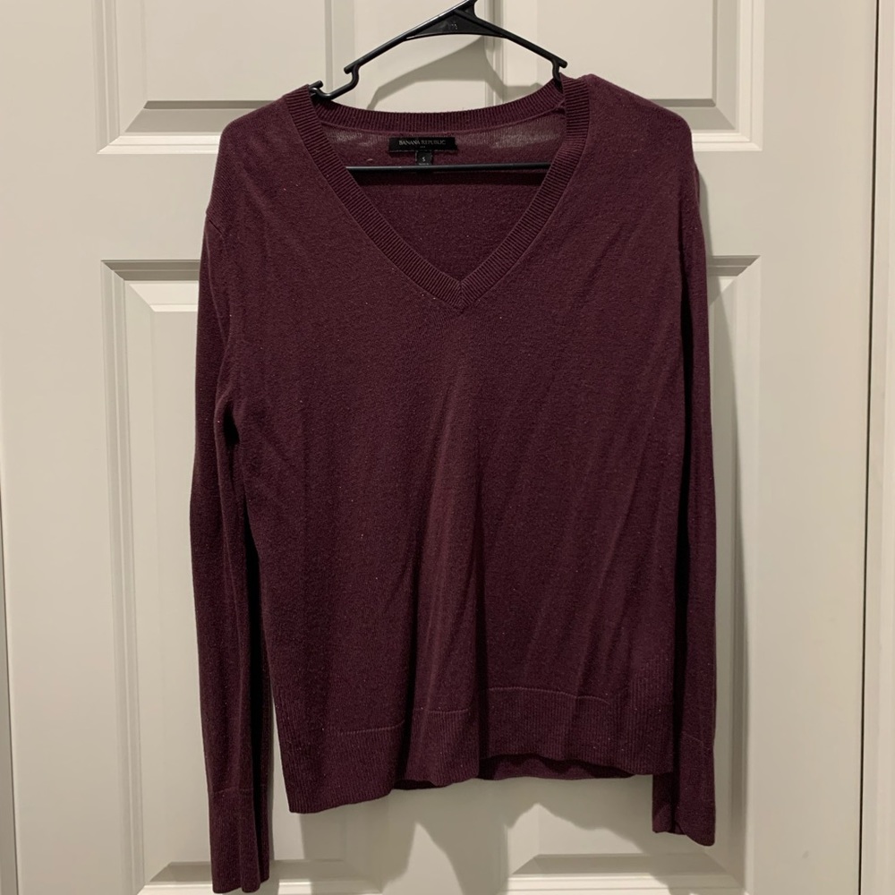 Wine Colored Vneck Sweater